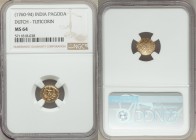 Dutch India gold Pagoda ND (1760-1794) MS64 NGC, Tuticorin mint, KM49. 

HID09801242017

© 2020 Heritage Auctions | All Rights Reserve