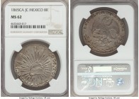 Republic 8 Reales 1865 Ca-JC MS62 NGC, Chihuahua mint, KM377.2, DP-Ca38. A simply beautiful example of a scarce and highly sought type. Brandishing a ...