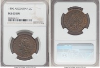 5-Piece Lot of Certified Assorted Issues NGC, 1) Argentina: Republic 2 Centavos 1890 - MS63 Brown 2) Bolivia: Charles IV 8 Reales 1808 PTS-PJ - Fine D...