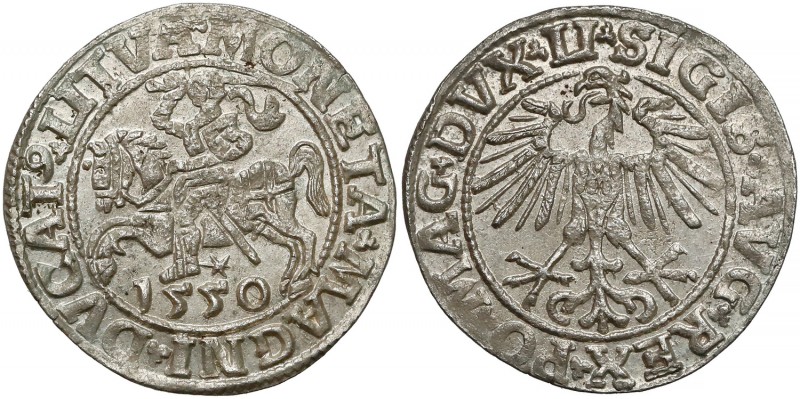 Zygmunt II August, Półgrosz Wilno 1550
 Piękna moneta.&nbsp; Odmiana legendowa:...