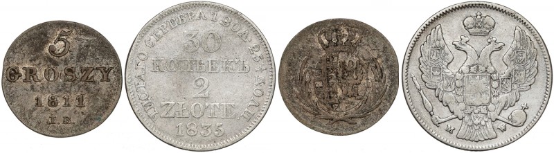 5 groszy 1811 IB i 2 złote 1835 MW
 
Grade: 3, 3+ 

 PARTITIONS OF POLAND PO...