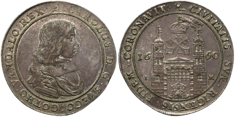 Sweden, Carl XI, Taler Riga 1660 - rare
Karol XI, Talar Ryga 1660 IM - utrata R...