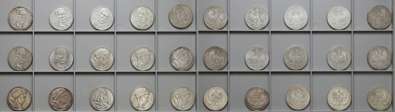 Traugutt, Sobieski 10 złotych 1933, pakiet (15szt)
 Monety ponadprzeciętne, bez...