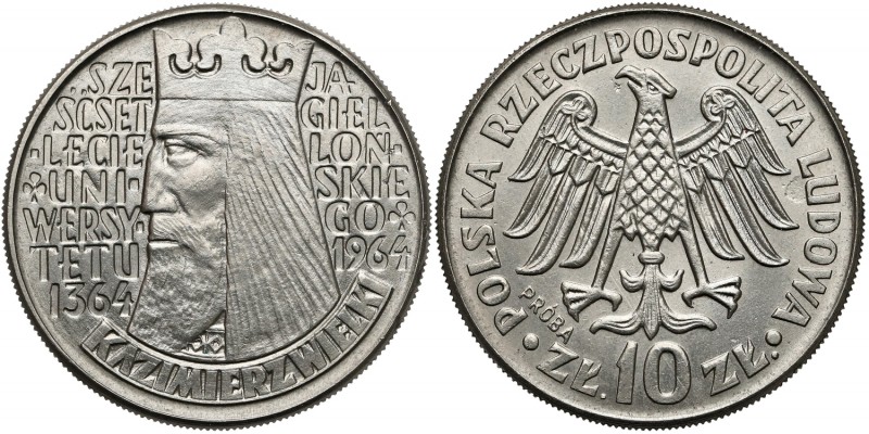 Próba NIKIEL 10 złotych 1964 Kazimierz Wlk. - wklęsły
 
Reference: Parchimowic...