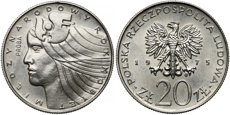 Próba NIKIEL 20 złotych 1975 Rok Kobiet - głowa
 
Reference: Parchimowicz P.30...