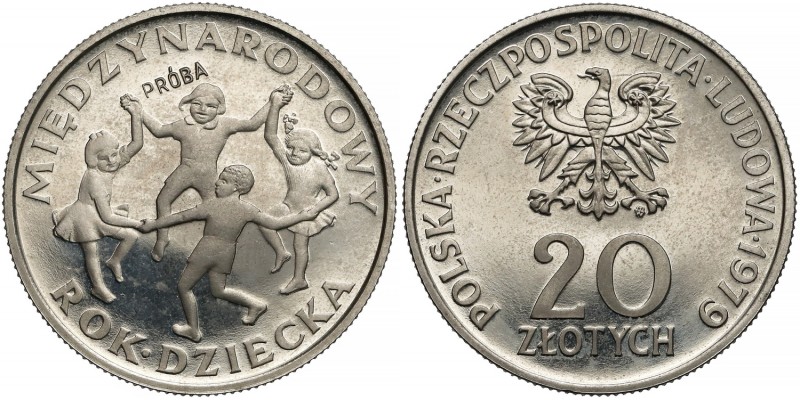 Próba NIKIEL 20 złotych 1979 Rok Dziecka - PRÓBA niżej
 
Reference: Parchimowi...