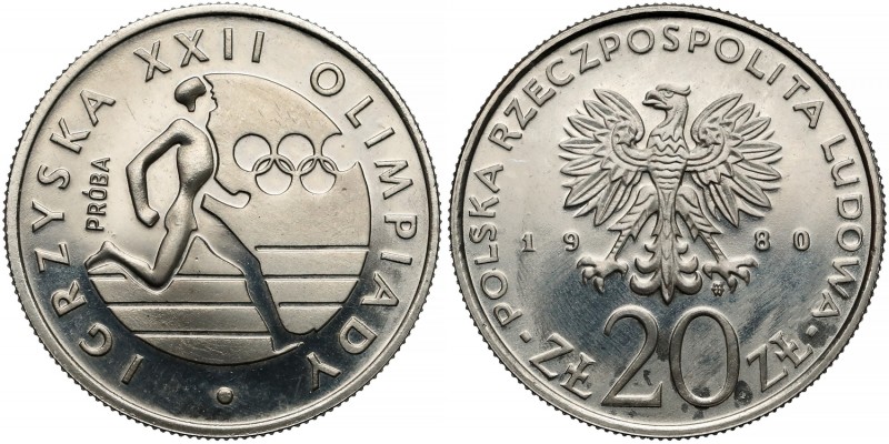 Próba NIKIEL 20 złotych 1980 XXII Olimpiada - biegacz
 
Reference: Parchimowic...