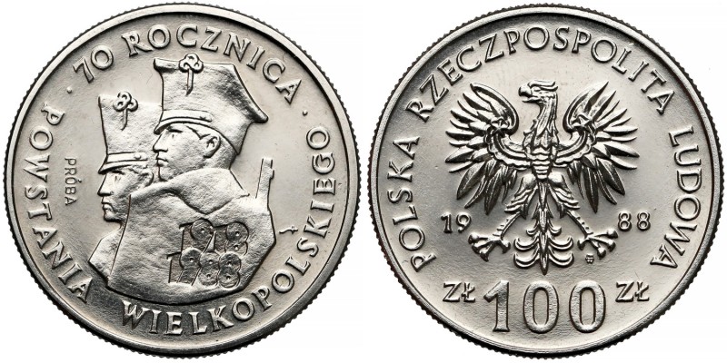 Próba NIKIEL 100 złotych 1988 Powstanie Wielkopolskie
 
Reference: Parchimowic...