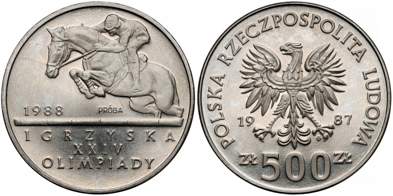 Próba NIKIEL 500 złotych 1987 Olimpiada Seul
 
Reference: Parchimowicz P.470.a...