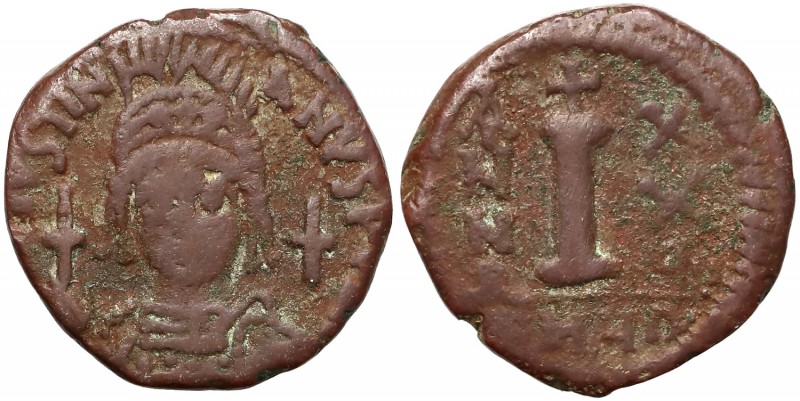 Bizancjum, Justynian I, 527-565r. n.e. Decanummium, Antioch/Theoupolis
 Awers: ...