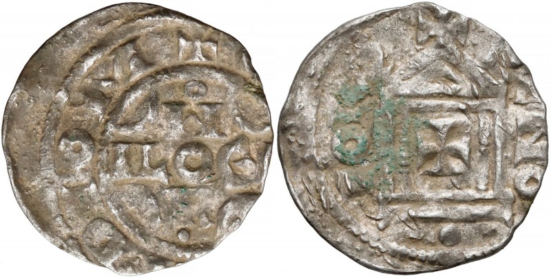 Lotaryngia, Andernach (1027-1036), Denar
 Srebro, średnica 19 mm, waga 1.26 g
...