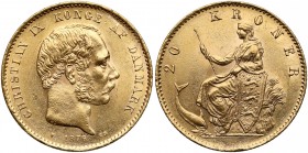 Denmark, Christian IX, 20 kroner 1876