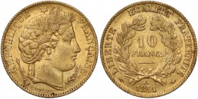 France, Republic, 10 francs 1851