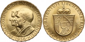 Liechtenstein, 50 franken 1956 - Franz Josef II and Gina