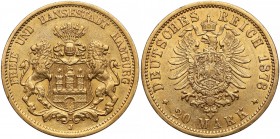 Germany, Hamburg, 20 mark 1878 J