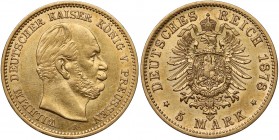 Germany, Preussen, 5 mark 1878