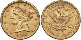 United States, 5 dollars 1881 - Coronet Head