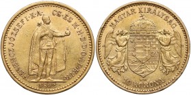 Hungary, Franc Joseph I, 10 korona 1892 KB, Kremnitz