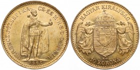 Hungary, Franc Joseph I, 10 korona 1907, Kremnitz