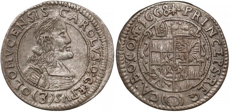 Austria, Ołomuniec, Karol II z Lichtenstein, 3 krajcary 1668
 Wariant z datą pr...