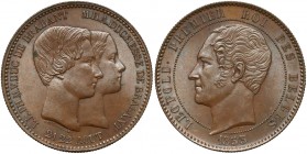 Belgium, Leopold I, 10 centimes 1853 - marriage