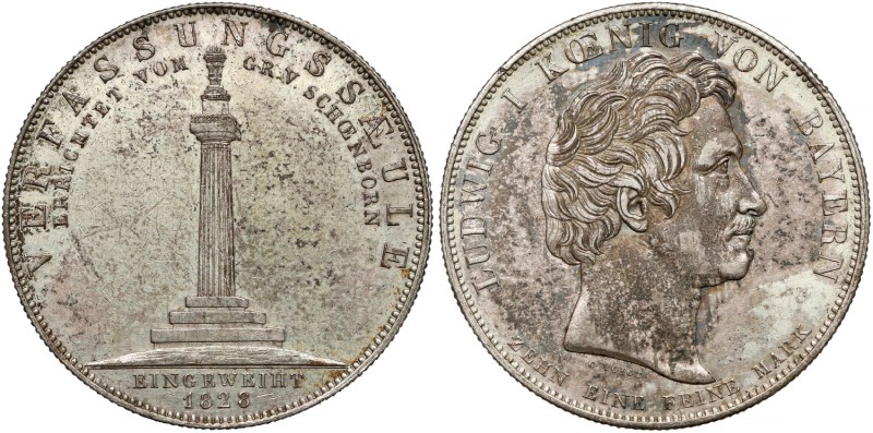 Germany, Bayern, Taler 1828 - Verfassungssäule
Niemcy, Bawaria, Talar pamiątkow...