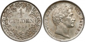 Germany, Bayern, 1/2 gulden 1838