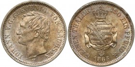 Germany, Sachsen, 1/6 taler 1865