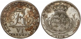 Germany, Würtemberg, 6 kreuzer 1808