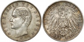 Niemcy, Bawaria, 3 marki 1908-D