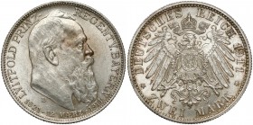 Niemcy, Bawaria, 2 marki 1911-D - 90. urodziny