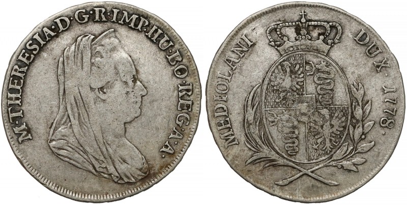 Italy, Duchy of Milan, Maria Theresa, 1/2 scudo 1778 LB
Włochy, Księstwo Mediol...