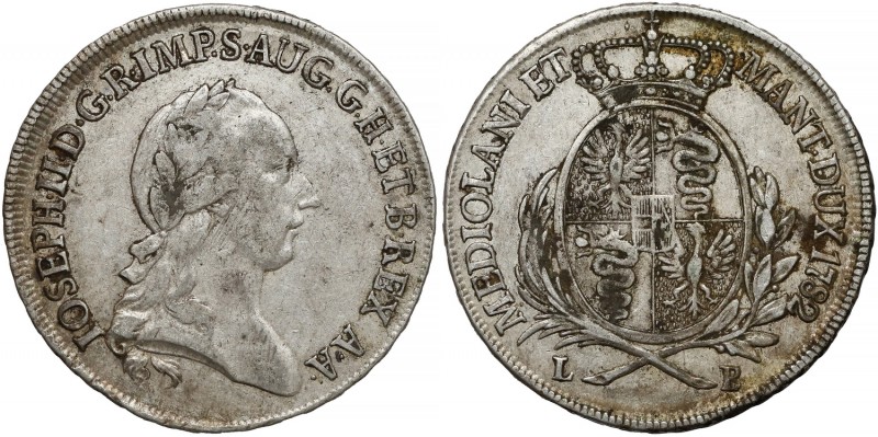 Italy, Duchy of Milan, Joseph II, 1/2 scudo 1782 LB
Włochy, Księstwo Mediolanu,...