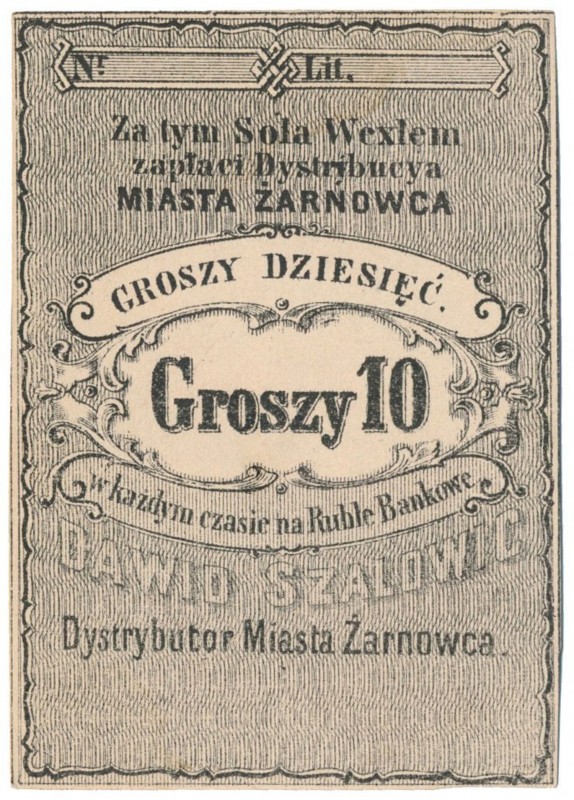 Żarnowiec, Dawid Szalowic, 10 groszy (XIX w.)
 Pierwszy z serii trzech nominałó...