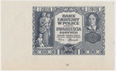 20 złotych 1940 - bez poddruku, serii i numeru