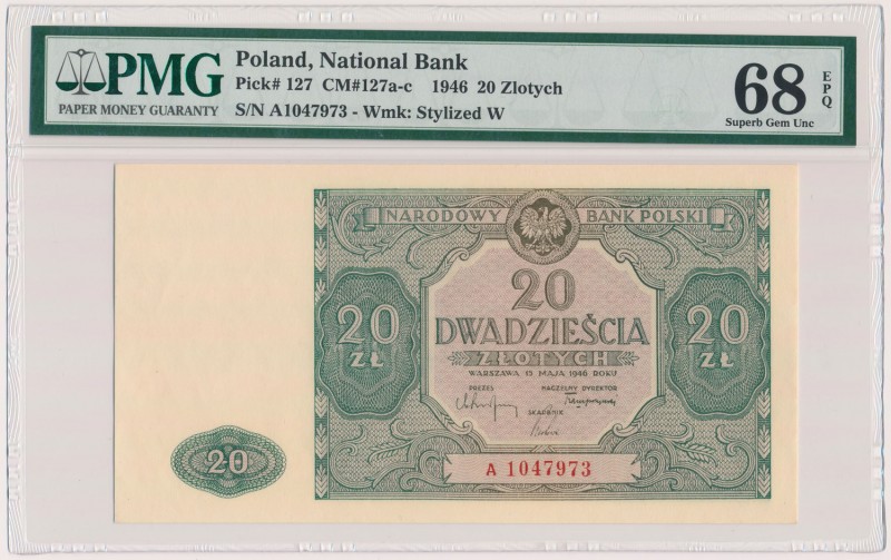 20 złotych 1946 - A - mała litera
 Na osiemdziesiąt jeden sztuk ocenionych tylk...