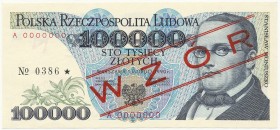 100.000 złotych 1990 - WZÓR - A 0000000 - No.0386