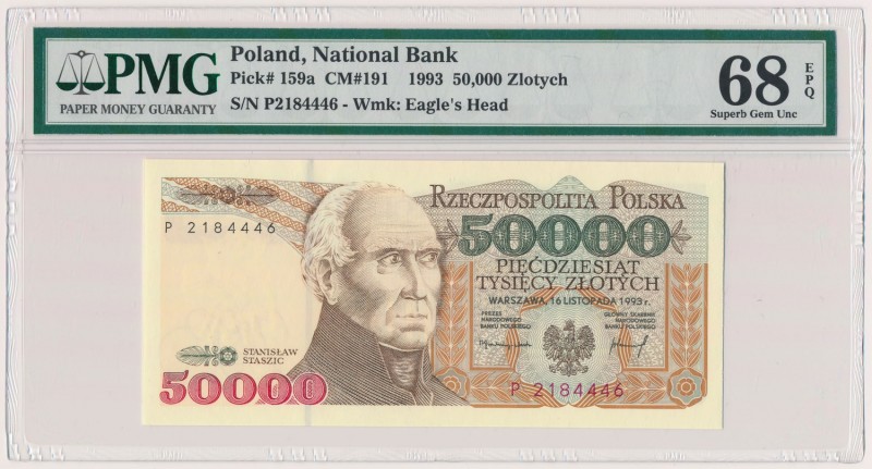 50.000 złotych 1993 - P
 
Reference: Miłczak 191
Grade: PMG 68 EPQ MAX 

 P...