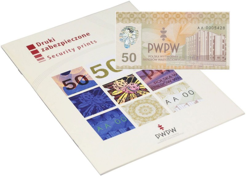 PWPW 50 Gmach PWPW (2011) - w folderze emisyjnym
 Rzadki banknot promocyjny Wyt...