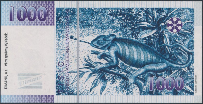Testnote for counters, Slovakia DIMANO dated 1997 with denomination 1000
Bankno...