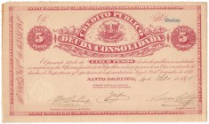 Dominican Republic, 5 Pesos 1876