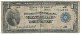 USA, Kansas City 1 Dollar 1918 National Currency J-10