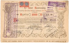 Lwów, Bank Krajowy, 4% List zastawny 1.000 kr 1894