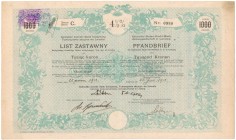 Lwów, Bank Kredytowy, 4.5% List zastawny 1.000 kr 1912