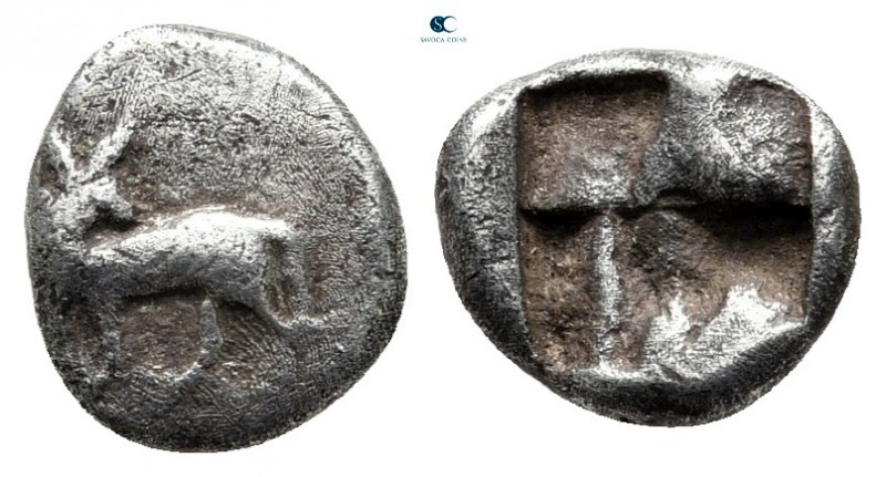 Thraco-Macedonian Region. Ennea Hodoi 500-480 BC. 
Obol AR

9 mm., 0,65 g.
...