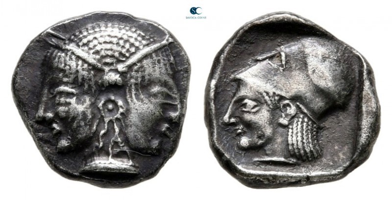 Mysia. Lampsakos circa 470-450 BC. 
Trihemiobol AR

10 mm., 1,13 g.

Female...