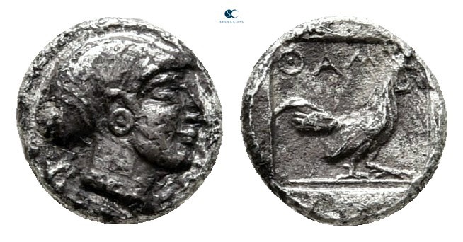 Lesbos. Methymna circa 480-460 BC. 
Hemiobol AR

6 mm., 0,33 g.

Female hea...