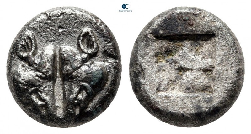 Lesbos. Uncertain mint 500-450 BC. 
Billon-Diobol

10 mm., 1,24 g.

Confron...
