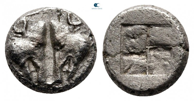 Lesbos. Uncertain mint circa 500-450 BC. 
BI 1/12 Stater

9 mm., 1,09 g.

C...