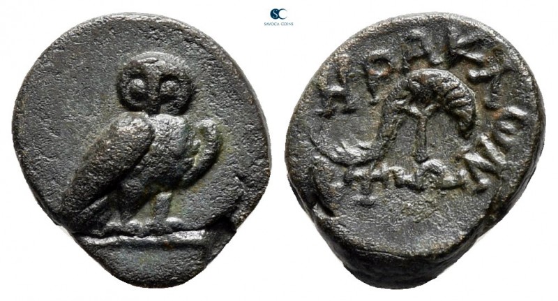 Ionia. Herakleia ad Latmon circa 200 BC. 
Bronze Æ

11 mm., 1,01 g.

Owl st...